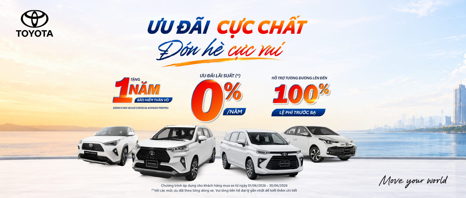 Toyota Việt Nam cùng hệ thống đại lý triển khai chương trình khuyến mại tháng 6/2026